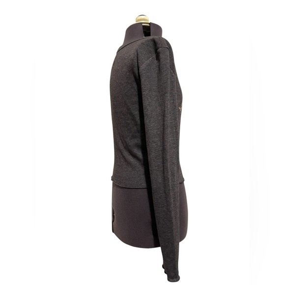 Kittenish Babe Gray Crop Top with Leopard Print Graphic Size S - Picture 4 of 11